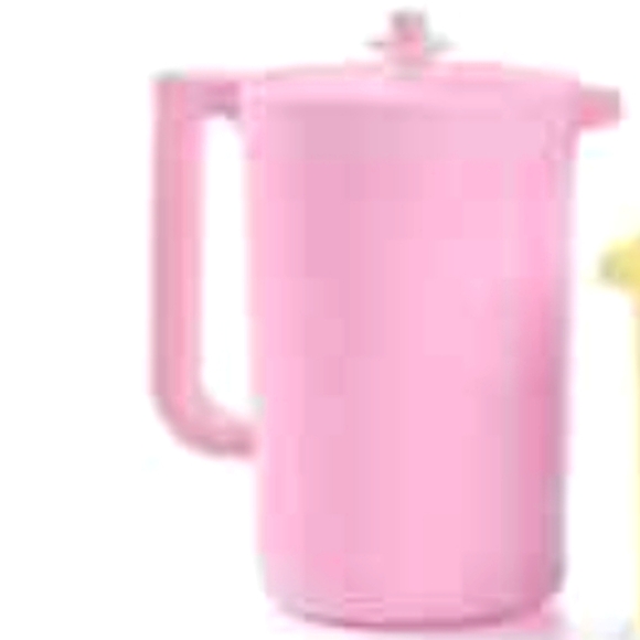 Tupperware 2 Qt. Classic Sheer Round Refrigerator Pitcher Thirst Quencher - Pink - Picture 8 of 14